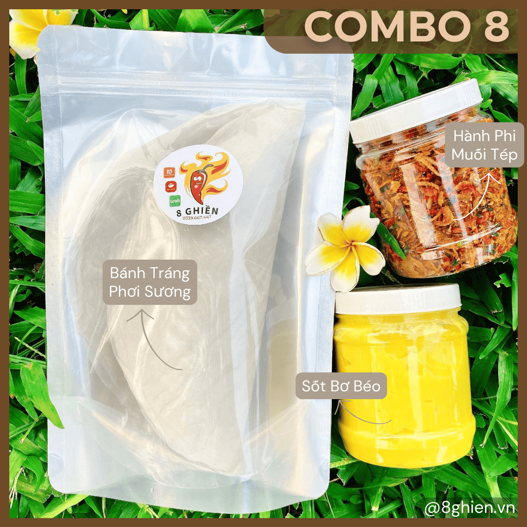 Combo Huỷ Diệt, Bánh Tráng Bơ Nhiều Muối Hành Phi (Combo 8) Combo Huỷ Diệt, Bánh Tráng Bơ Nhiều Muối Hành Phi (Combo 8)