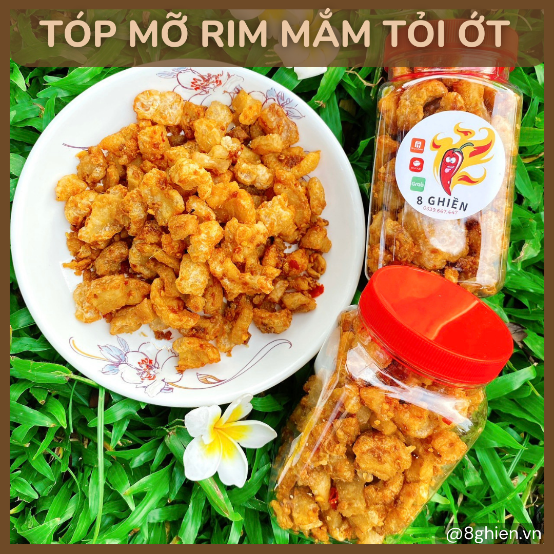 Tóp Mỡ Da Giòn Rim Mắm Tỏi Ớt (Hủ Size To)