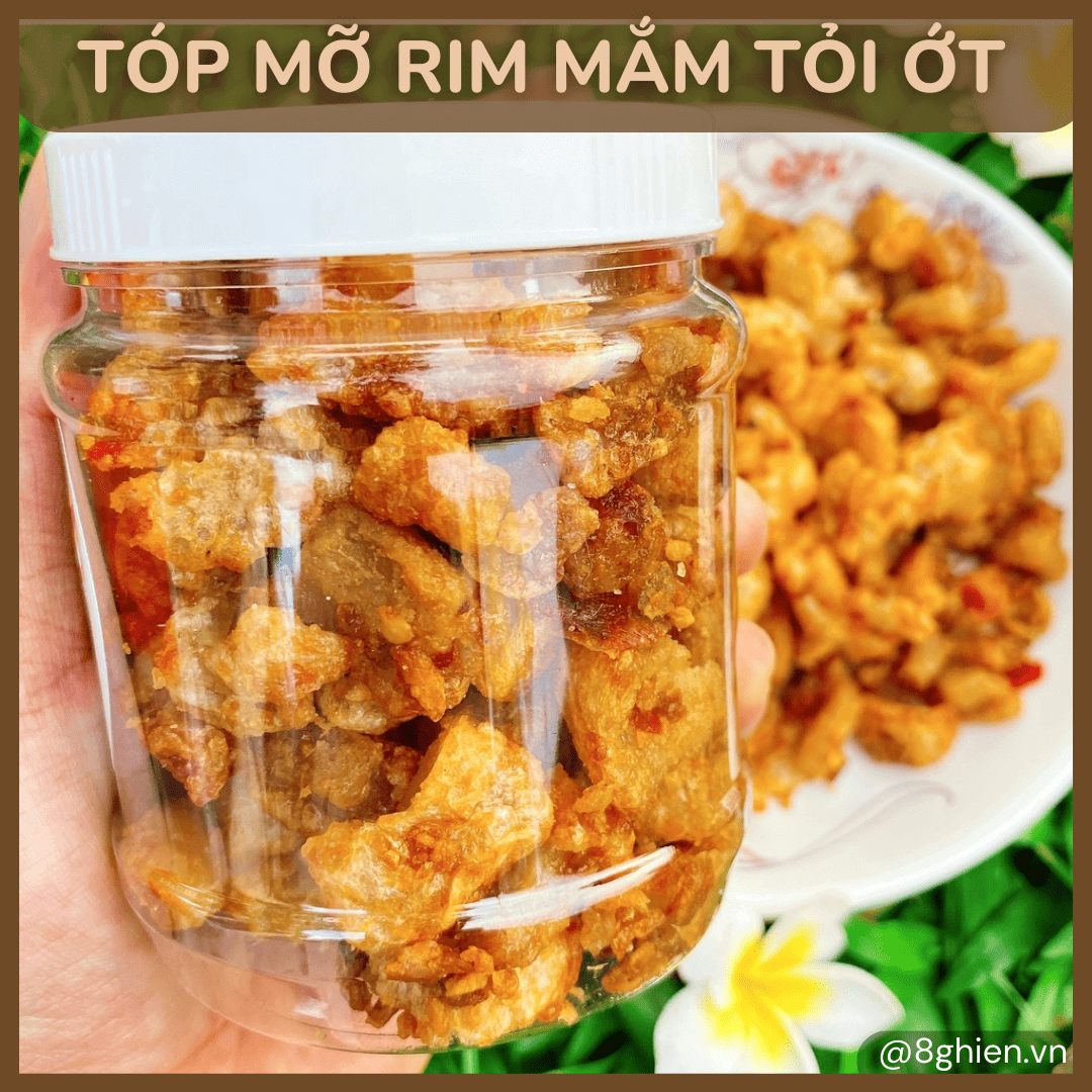 Tóp Mỡ Da Giòn Rim Mắm Tỏi Ớt (Hủ Size Vừa)