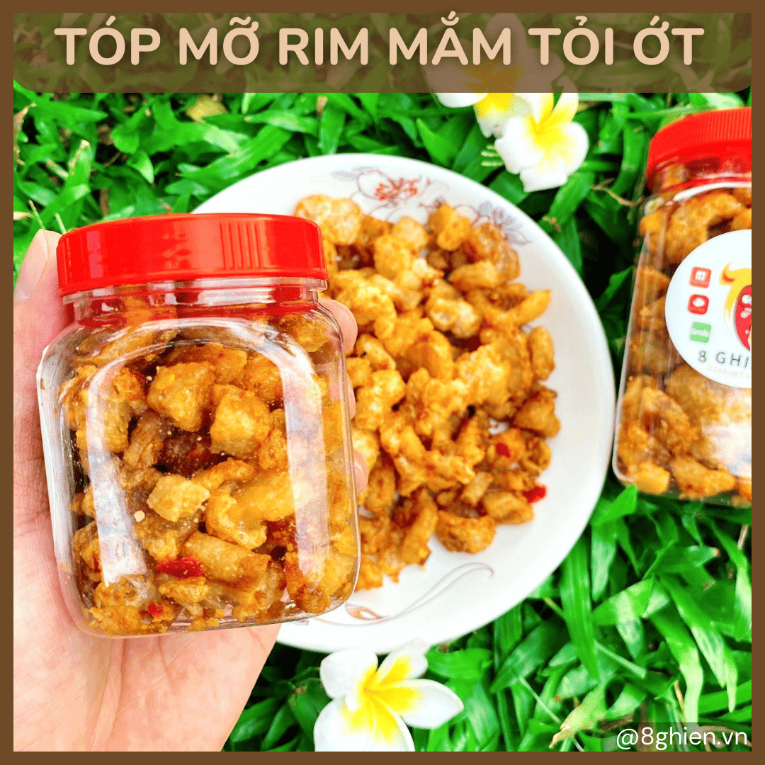 Tóp Mỡ Da Giòn Rim Mắm Tỏi Ớt (Hủ Size Nhỏ) Tóp Mỡ Da Giòn Rim Mắm Tỏi Ớt (Hủ Size Nhỏ) - Đặc Sản 8 Ghiền